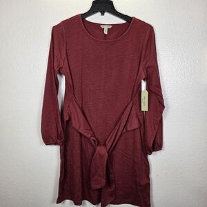 Nine.Eight Women’s‎ Tie Waist Knit Cocktail Dress Wine Size XL
